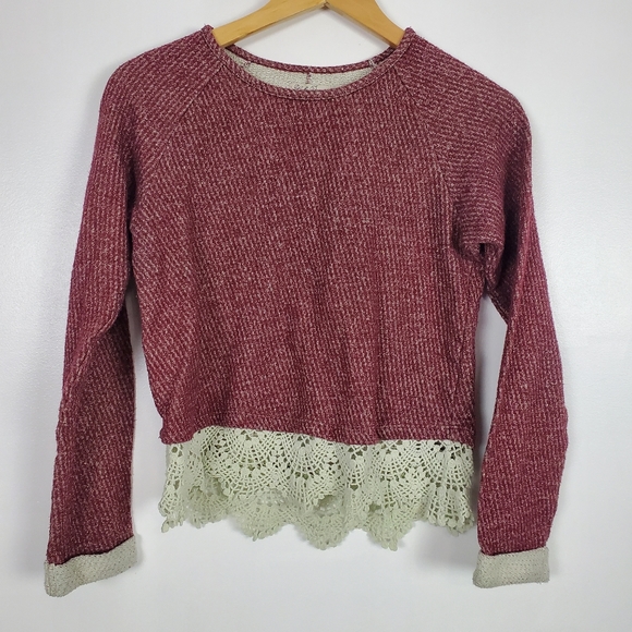 Lucky Brand Sweaters - Lucky brand lace trim sweater, extra large